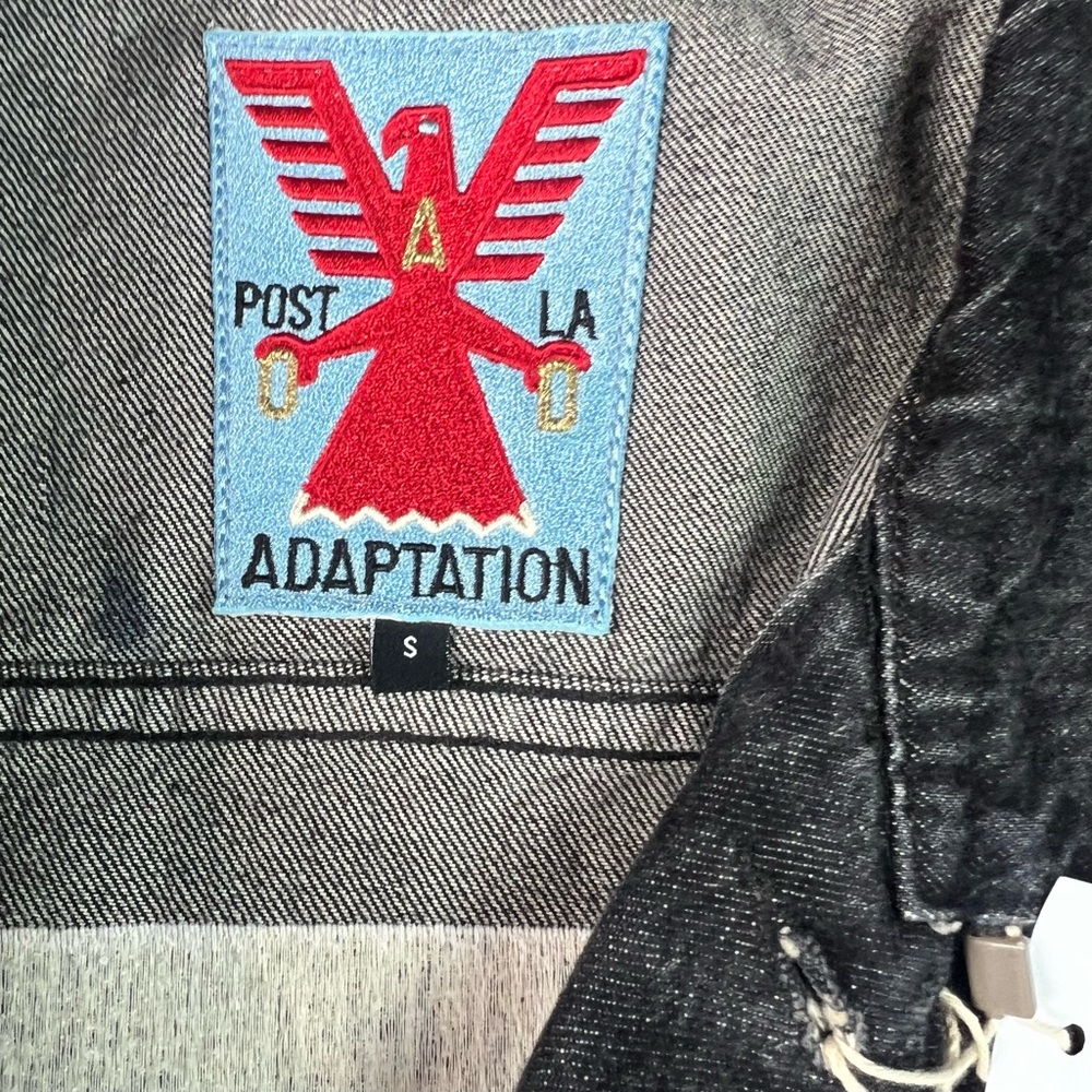 Adaptation Black Roxy Distressed Denim Jacket - Picture 6 of 16